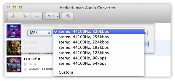Configure MP3 settings